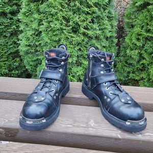 Harley-Davidson Mens Light Black Leather Riding Boots Size 11